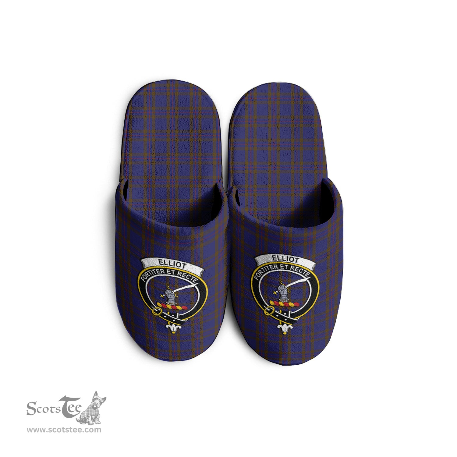 Scottish Elliot Clan Family Crest Tartan House Slippers
