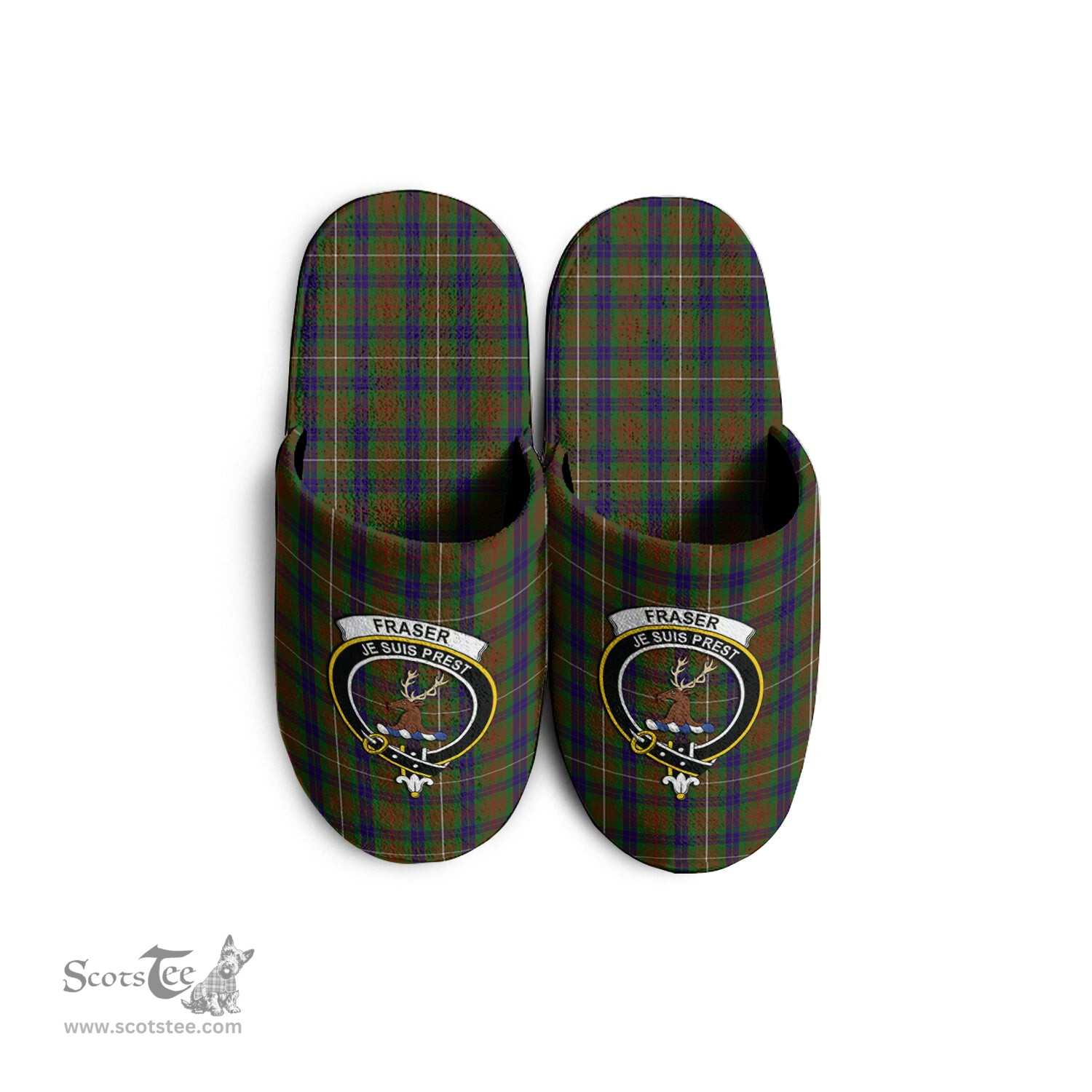 Scottish Fraser Hunting Clan Family Crest Tartan House Slippers