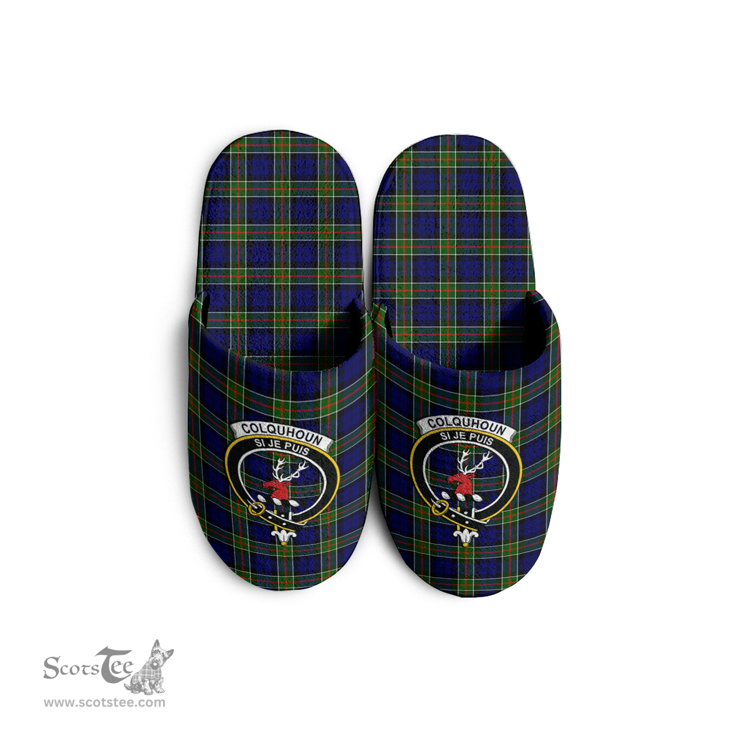 Scottish Colquhoun Modern Clan Family Crest Tartan House Slippers