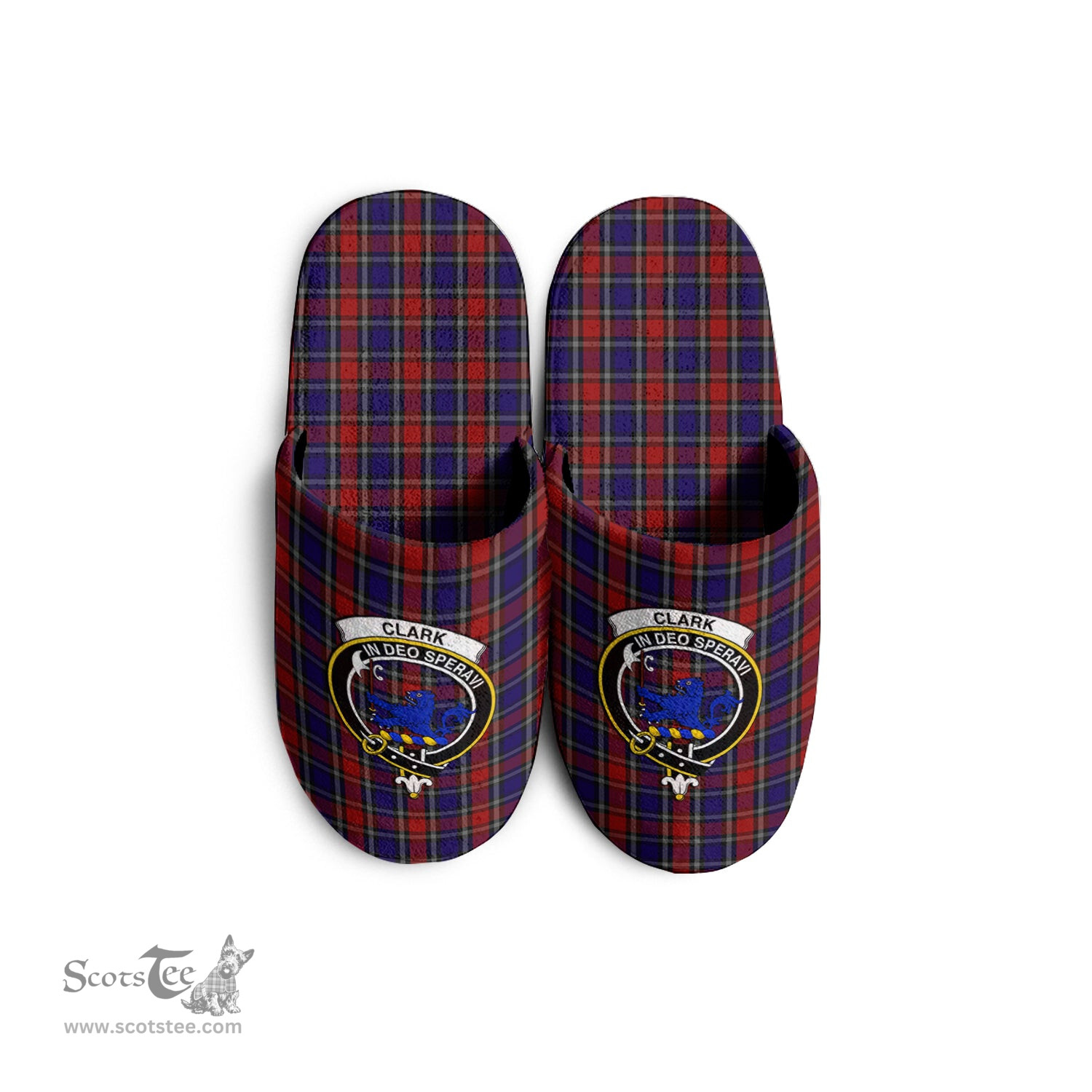 Scottish Clark (Lion) Red Clan Family Crest Tartan House Slippers