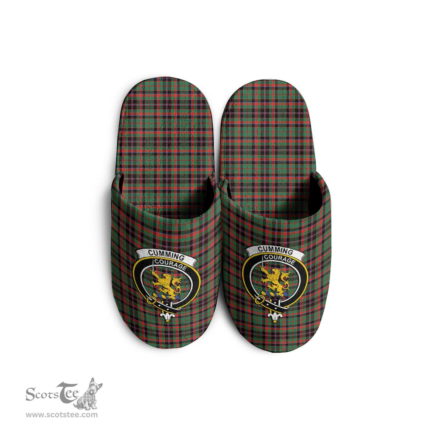 Scottish Cumming Hunting Ancient Clan Family Crest Tartan House Slippers