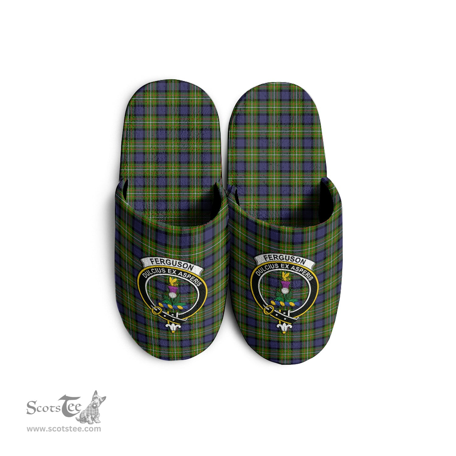 Scottish Ferguson Modern Clan Family Crest Tartan House Slippers