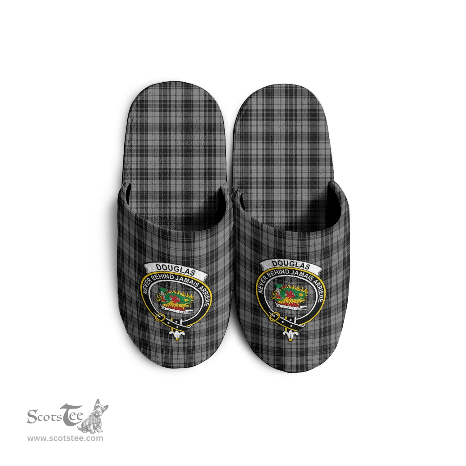 Scottish Douglas Grey Clan Family Crest Tartan House Slippers