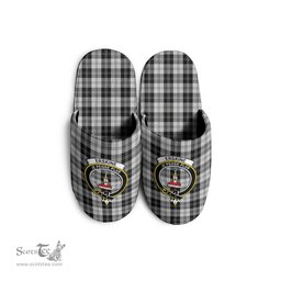 Scottish Erskine Black and White Clan Family Crest Tartan House Slippers