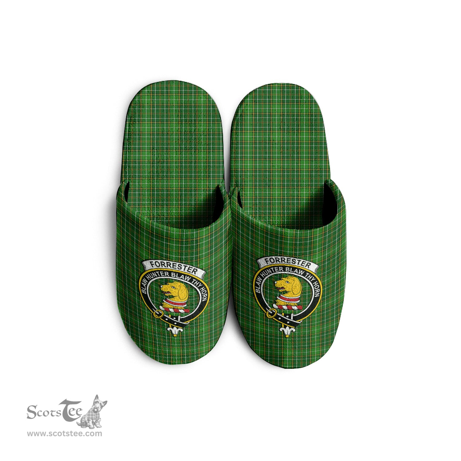Scottish Forrester or Foster Hunting Clan Family Crest Tartan House Slippers