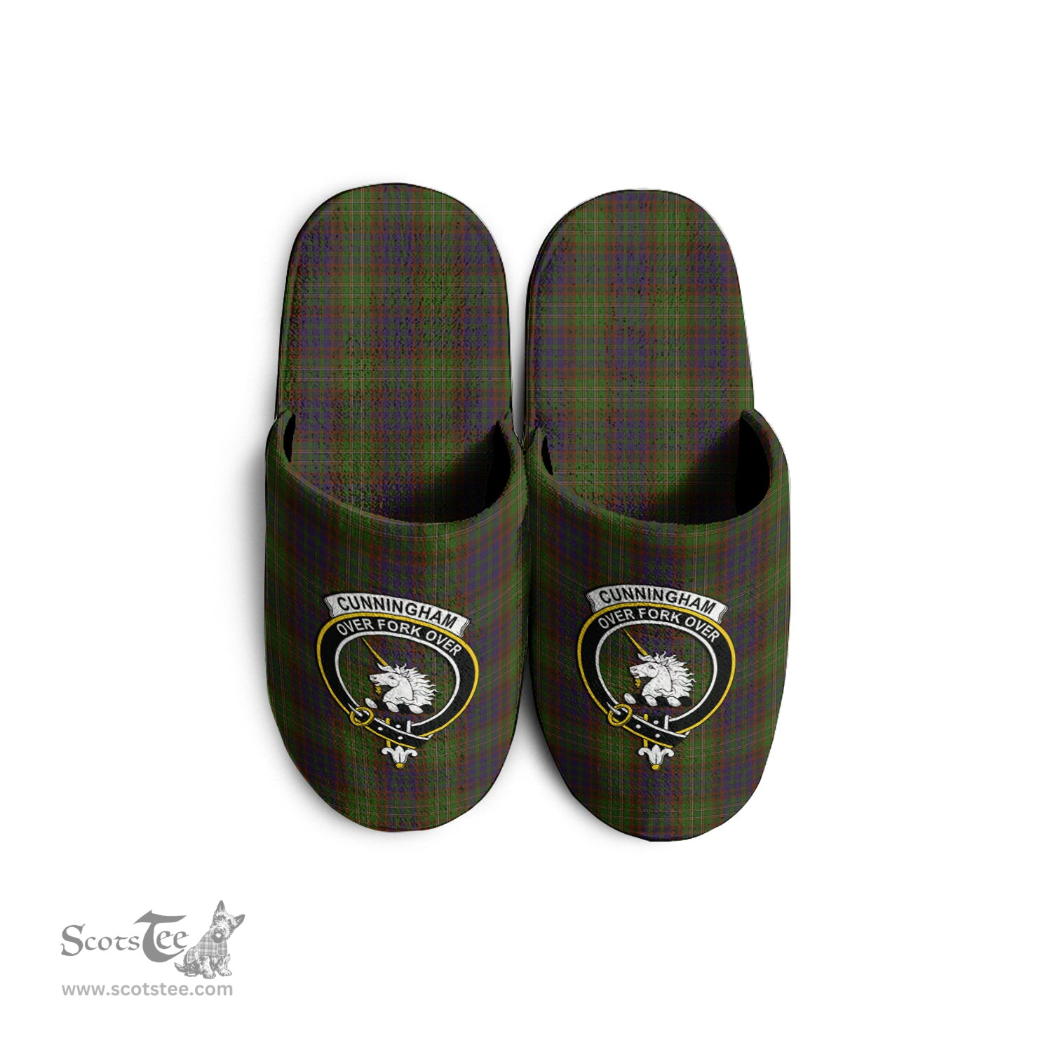 Scottish Cunningham Hunting Modern Clan Family Crest Tartan House Slippers