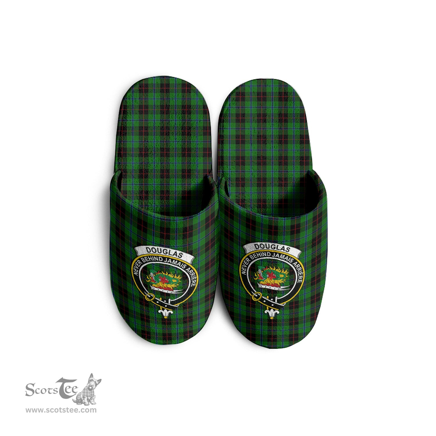 Scottish Douglas Black Clan Family Crest Tartan House Slippers