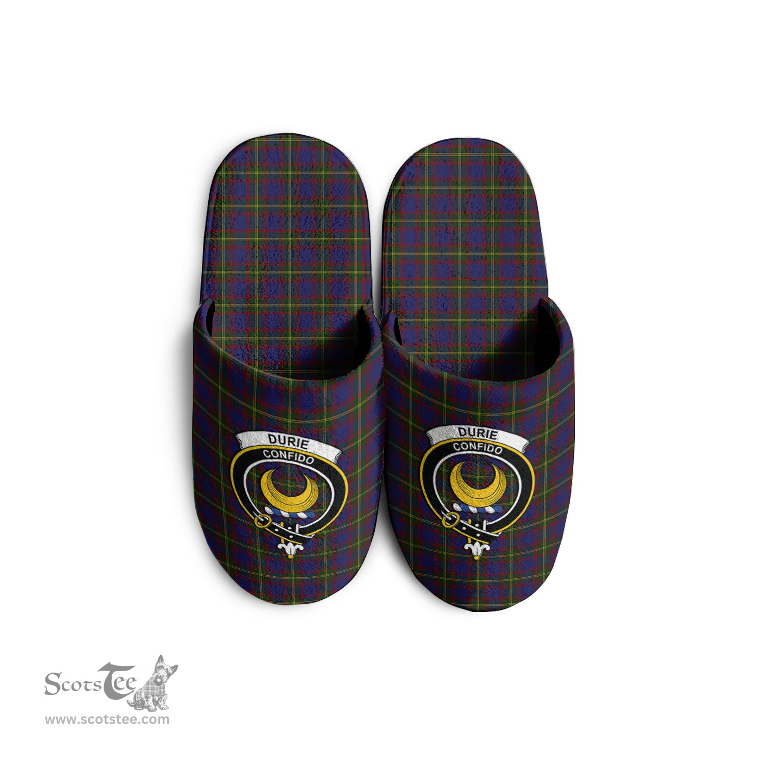 Scottish Durie Clan Family Crest Tartan House Slippers