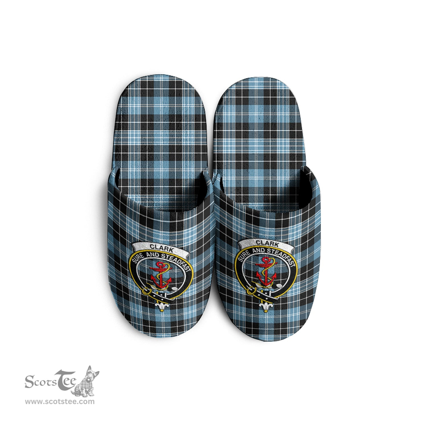 Scottish Clark Ancient Clan Family Crest Tartan House Slippers
