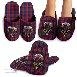 Scottish Clark Red Clan Family Crest Tartan House Slippers
