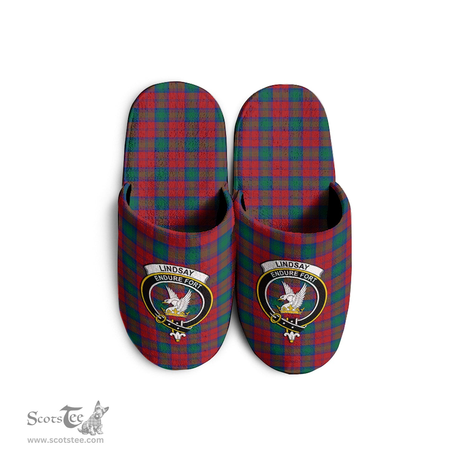 Scottish Lindsay Modern Clan Family Crest Tartan House Slippers