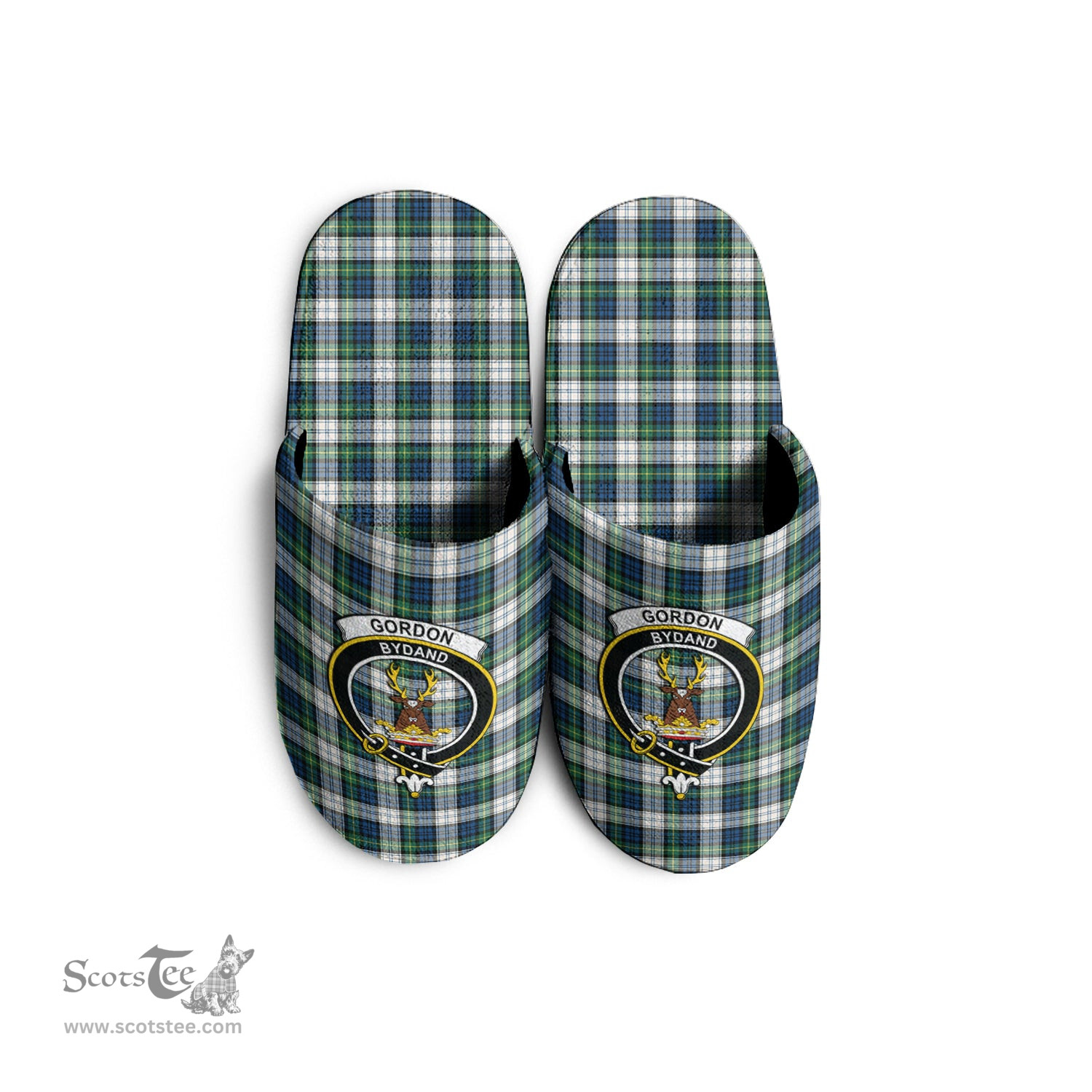 Scottish Gordon Dress Ancient Clan Family Crest Tartan House Slippers