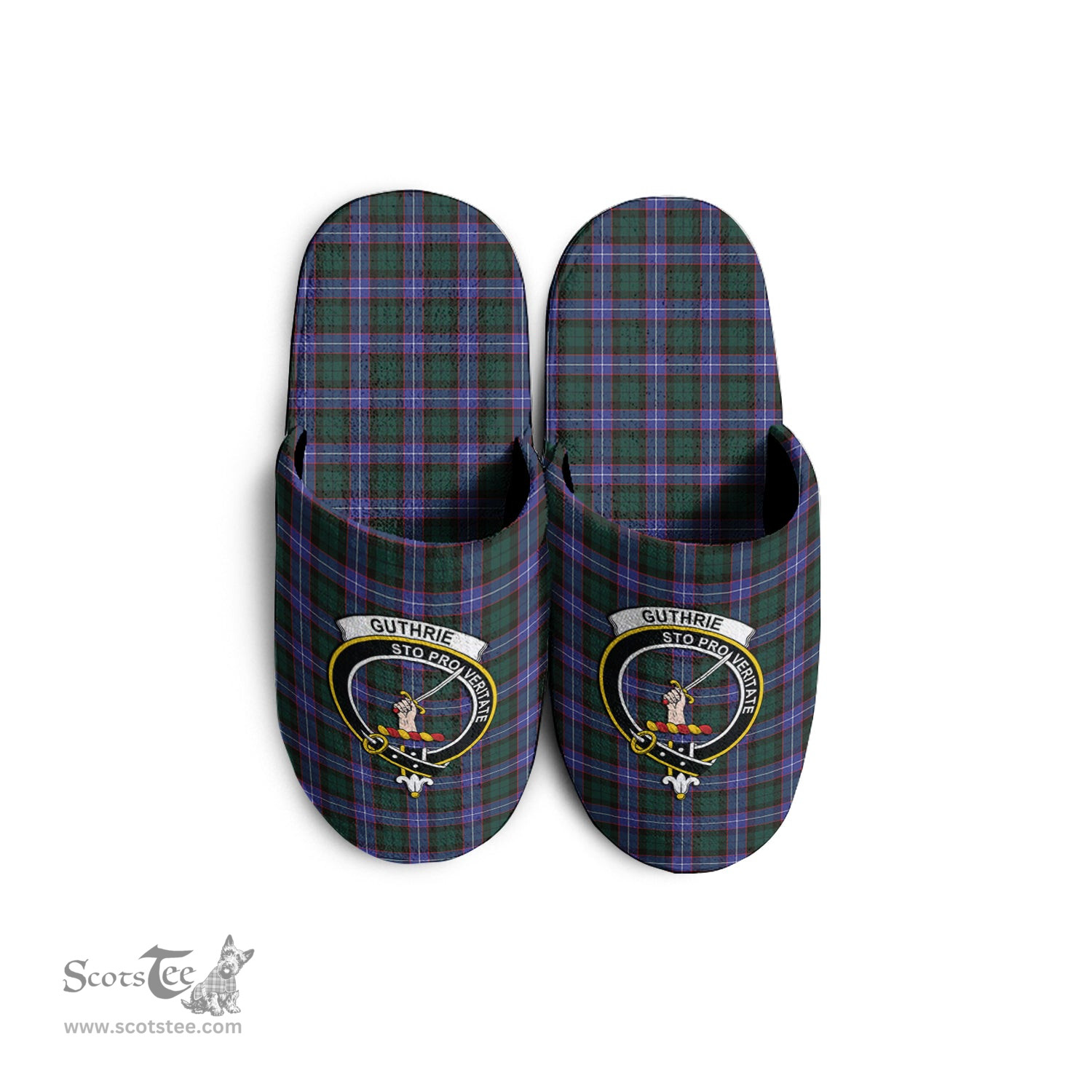 Scottish Guthrie Modern Clan Family Crest Tartan House Slippers