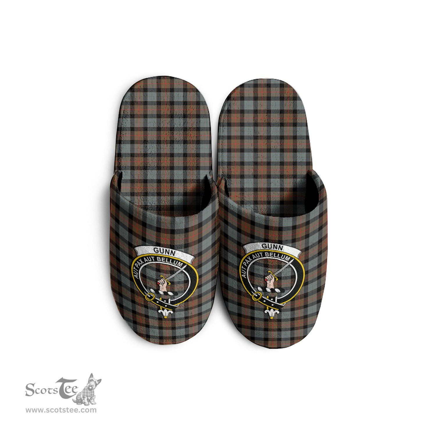 Scottish Gunn Weathered Clan Family Crest Tartan House Slippers