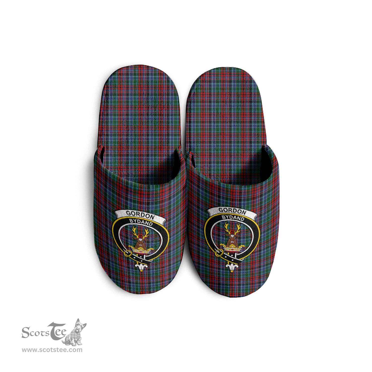 Scottish Gordon Red Clan Family Crest Tartan House Slippers