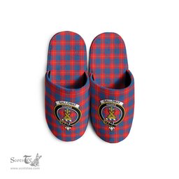 Scottish Galloway Red Clan Family Crest Tartan House Slippers