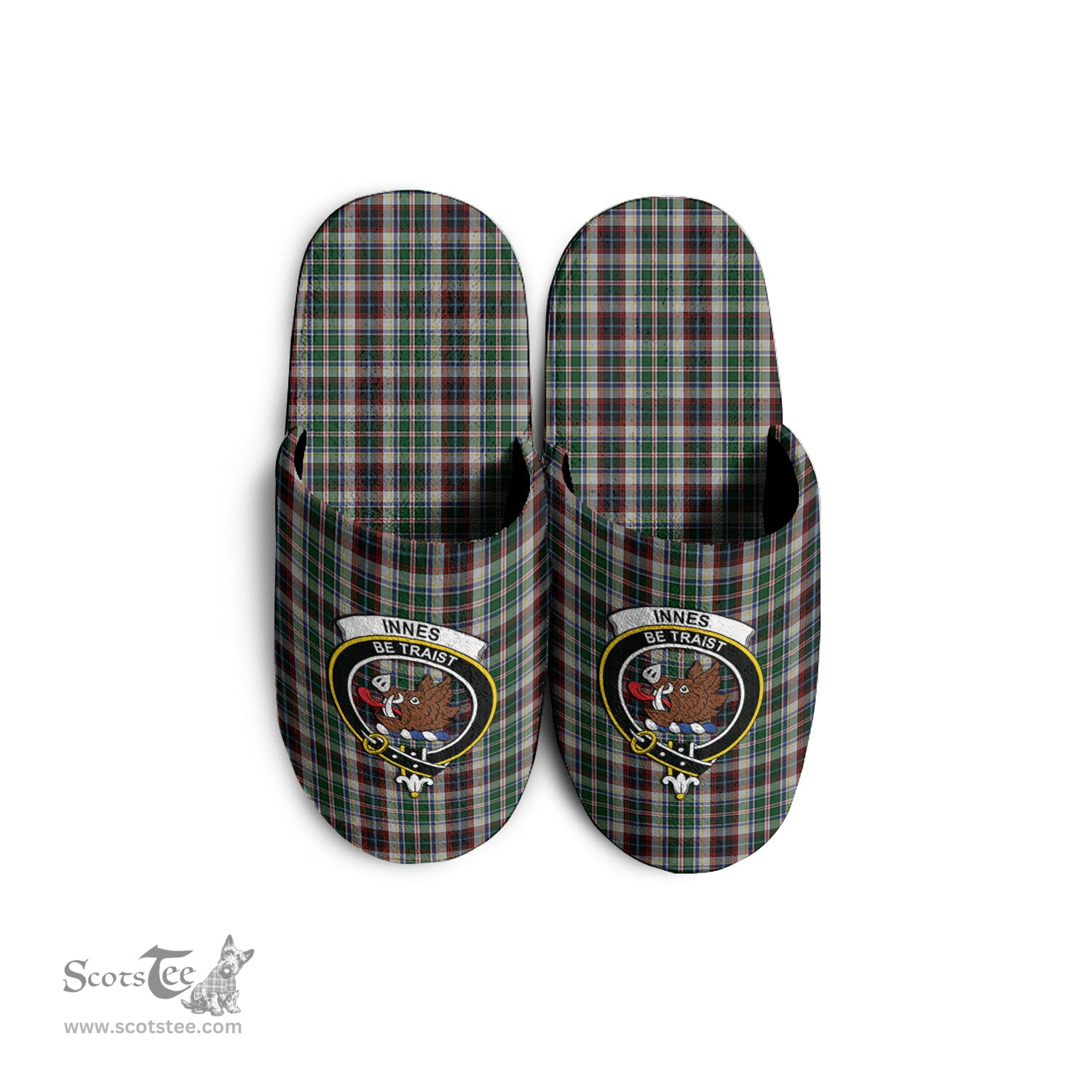 Scottish Innes Dress Clan Family Crest Tartan House Slippers
