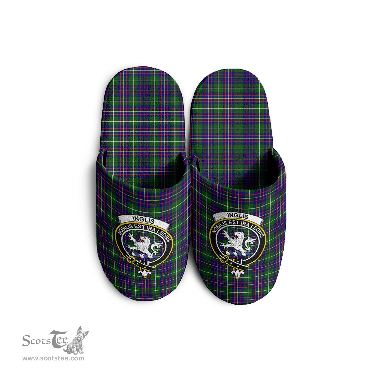 Scottish Inglis Modern Clan Family Crest Tartan House Slippers