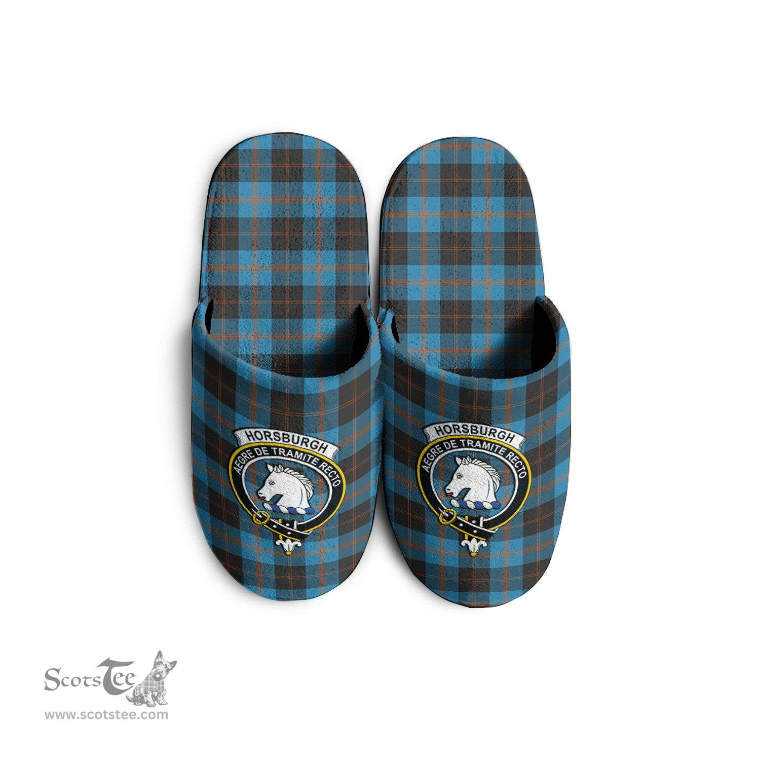 Scottish Horsburgh Clan Family Crest Tartan House Slippers