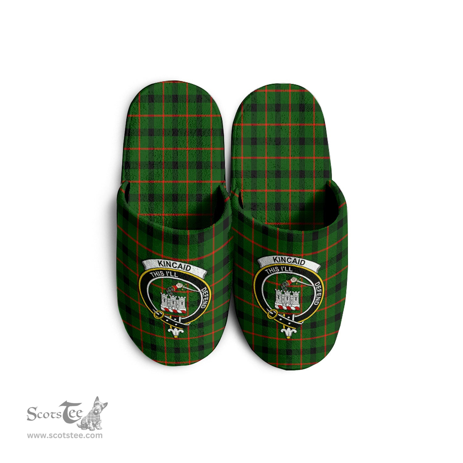 Scottish Kincaid Modern Clan Family Crest Tartan House Slippers