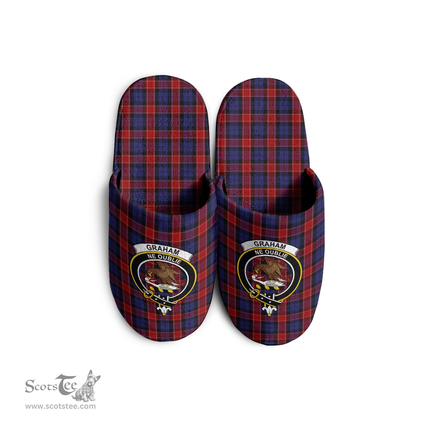 Scottish Graham of Menteith Red Clan Family Crest Tartan House Slippers
