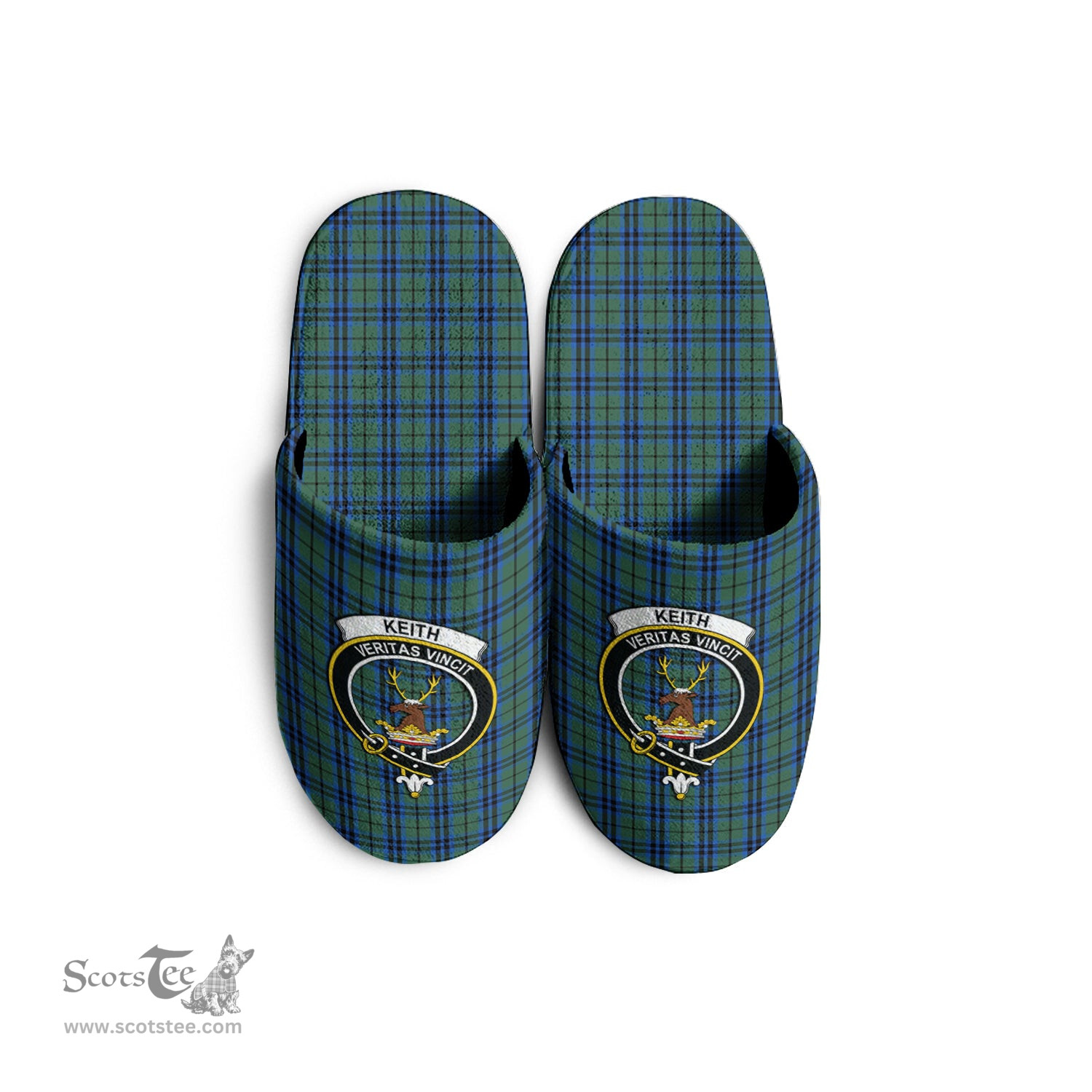 Scottish Keith Clan Family Crest Tartan House Slippers