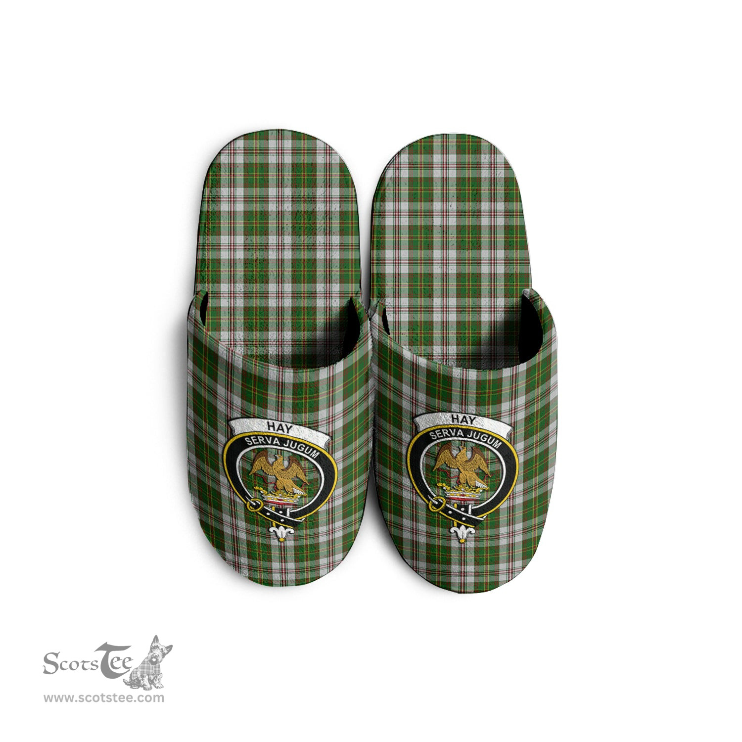 Scottish Hay White Dress Clan Family Crest Tartan House Slippers