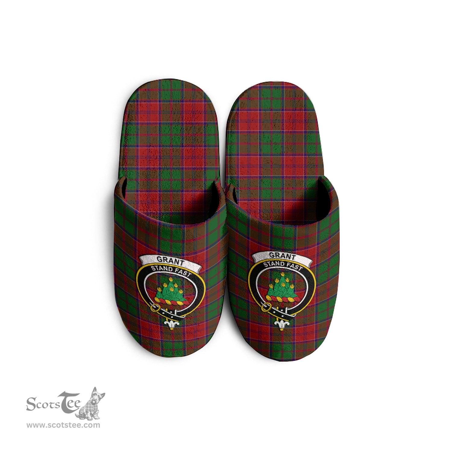 Scottish Grant Clan Family Crest Tartan House Slippers