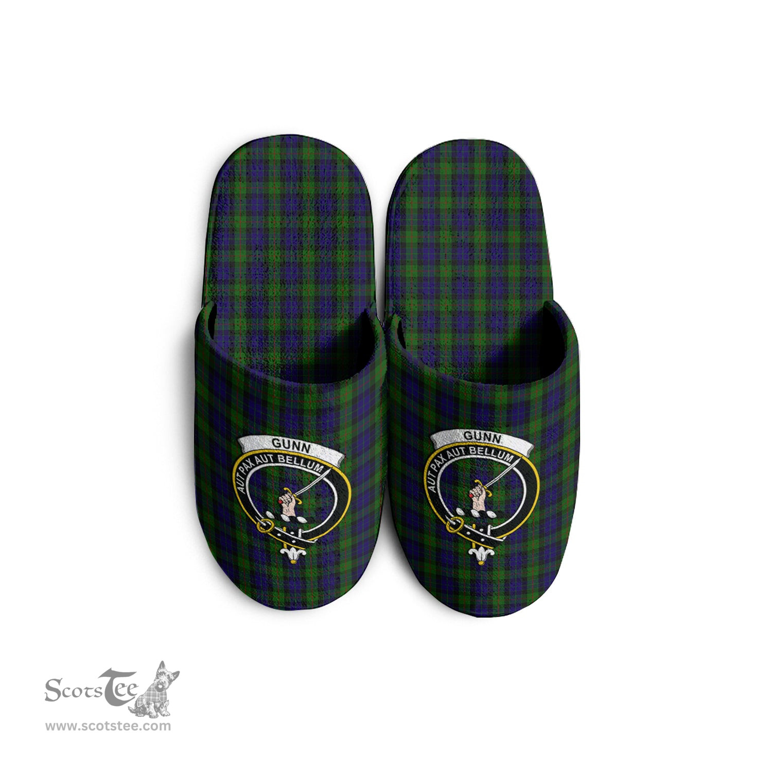 Scottish Gunn Clan Family Crest Tartan House Slippers