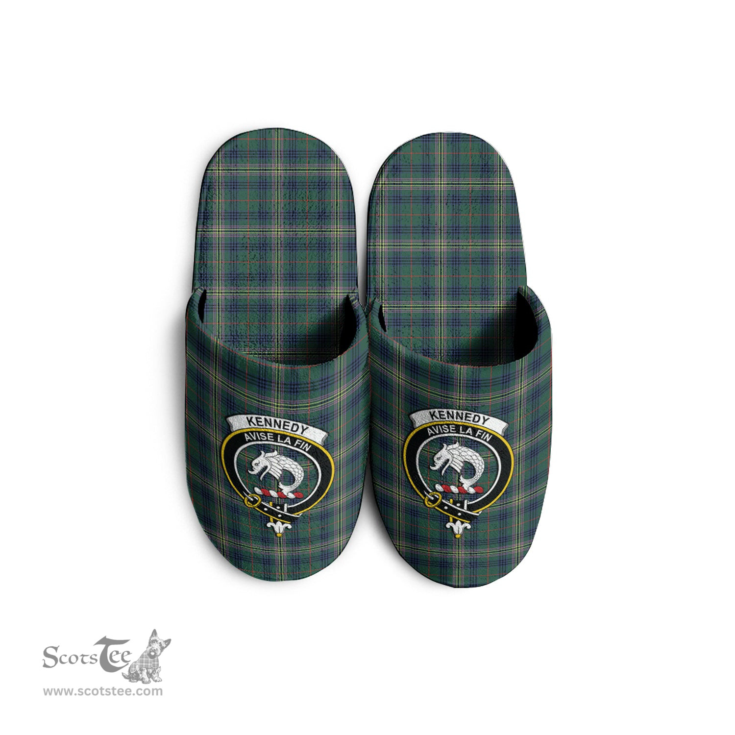 Scottish Kennedy Modern Clan Family Crest Tartan House Slippers