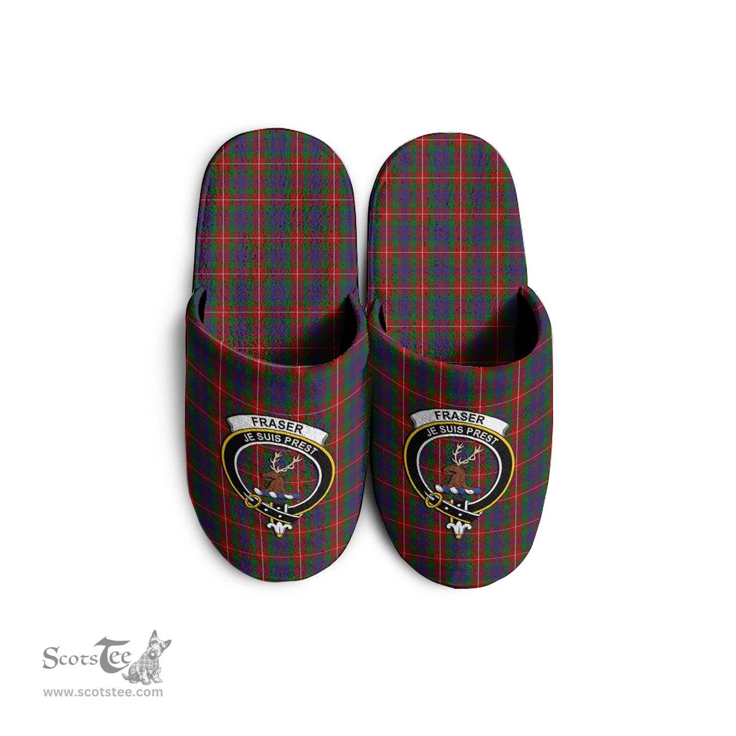 Scottish Fraser of Lovat Clan Family Crest Tartan House Slippers