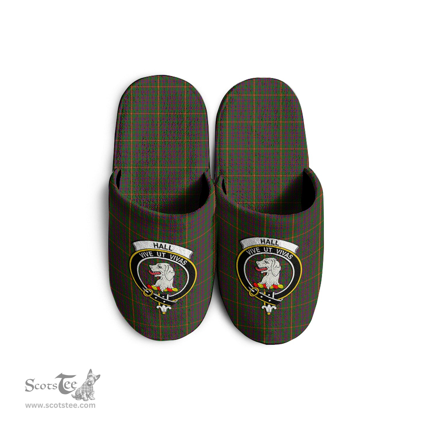 Scottish Hall Clan Family Crest Tartan House Slippers