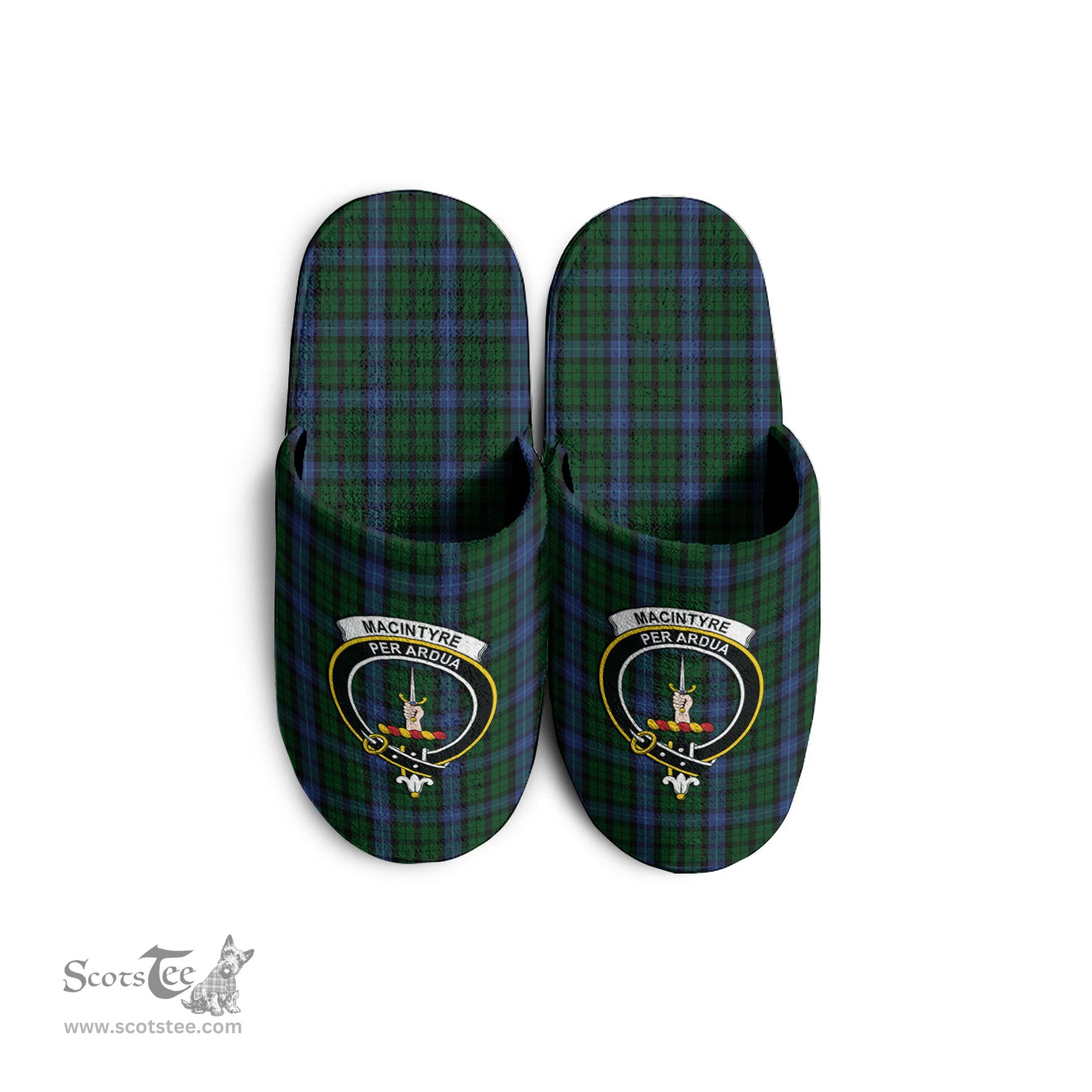 Scottish MacIntyre Clan Family Crest Tartan House Slippers