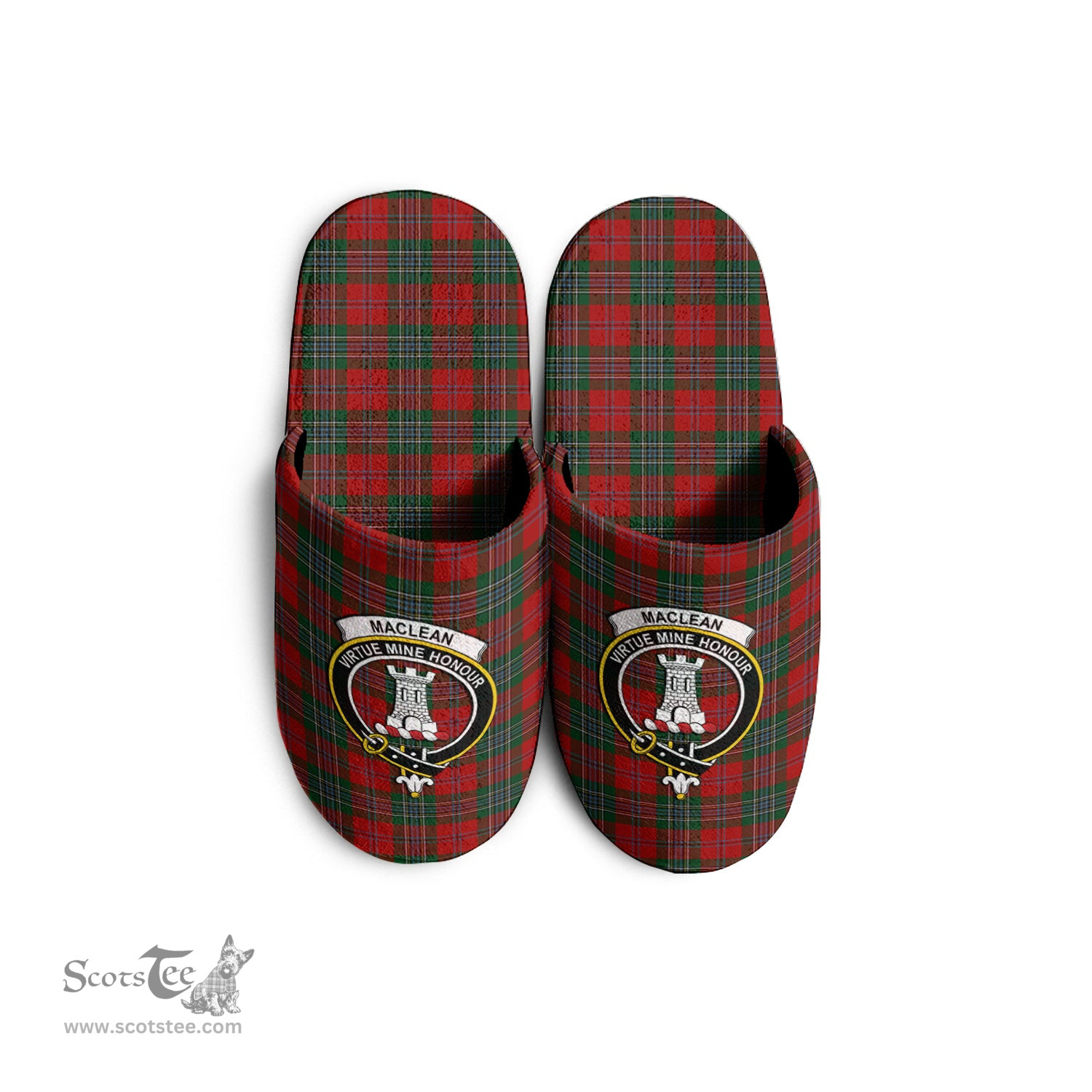 Scottish MacLean Clan Family Crest Tartan House Slippers