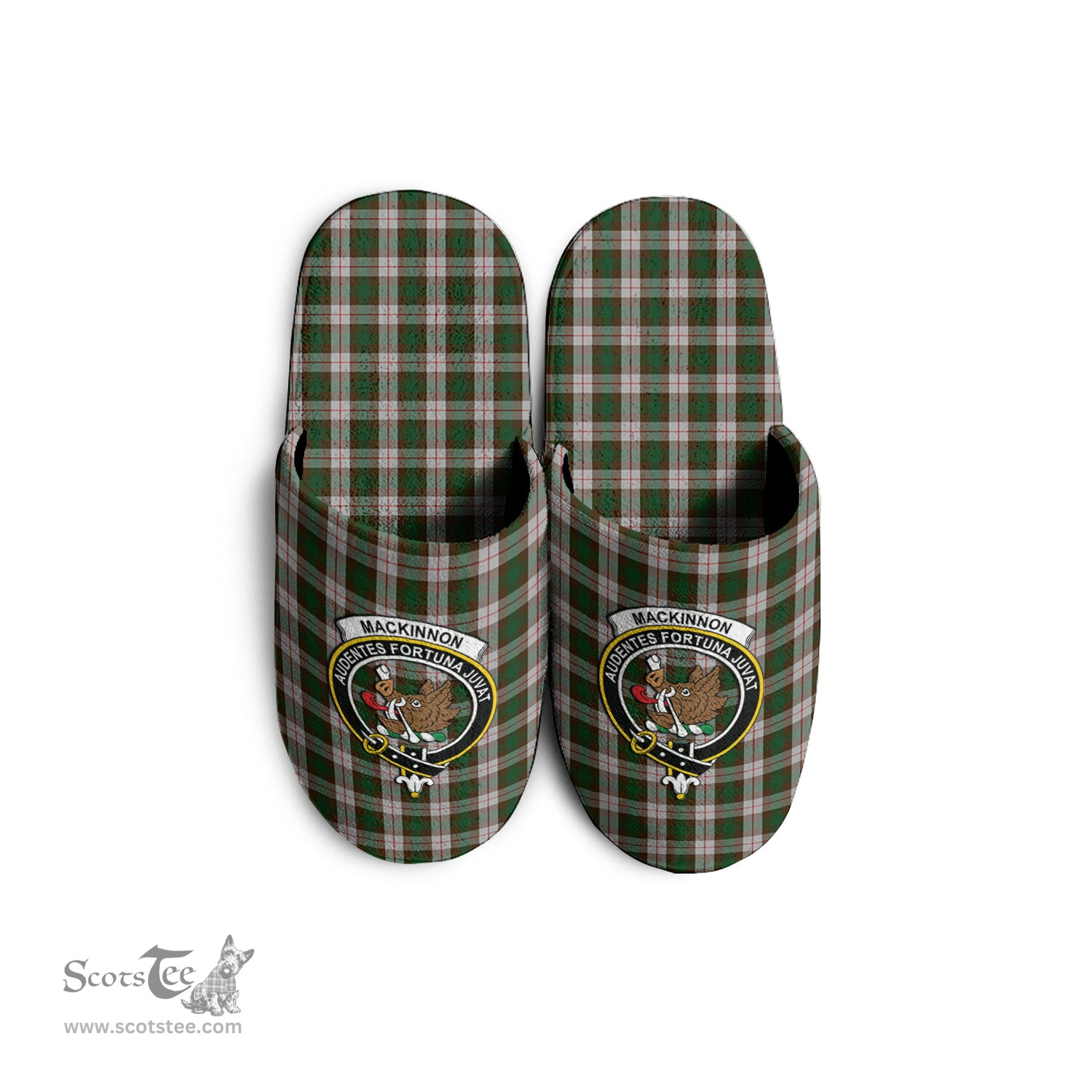 Scottish MacKinnon Dress Clan Family Crest Tartan House Slippers
