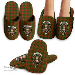 Scottish Menzies Green Modern Clan Family Crest Tartan House Slippers
