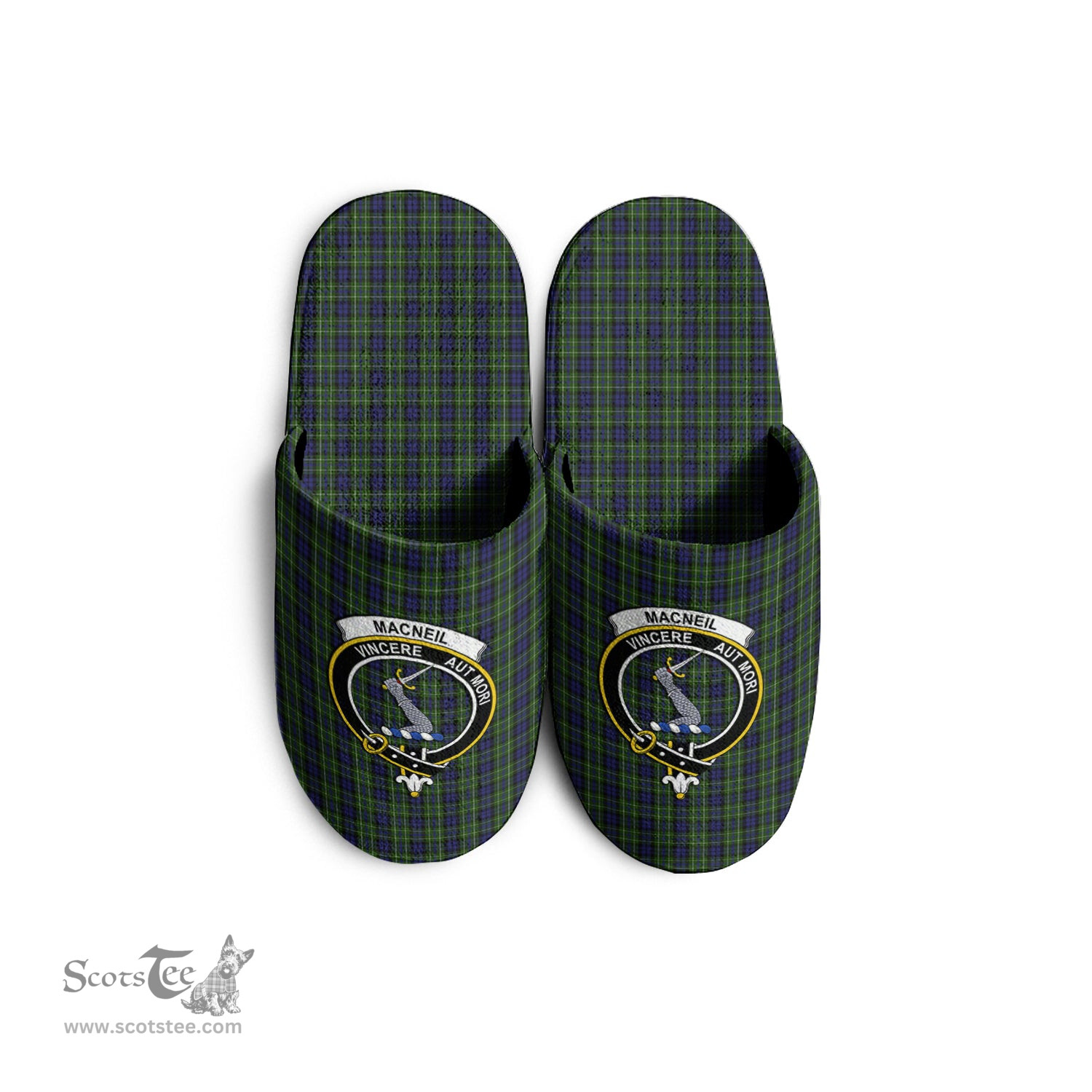 Scottish MacNeil of Colonsay Clan Family Crest Tartan House Slippers