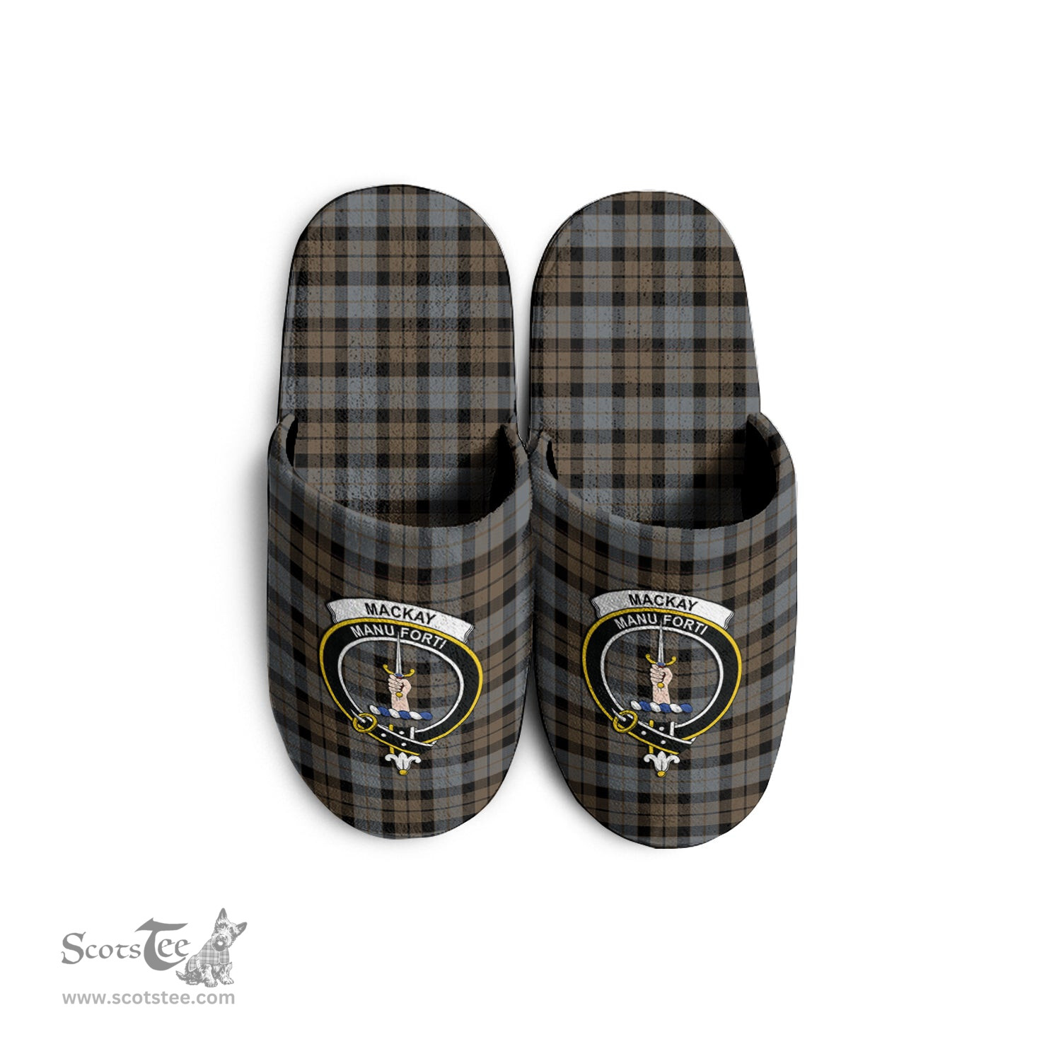 Scottish MacKay Weathered Clan Family Crest Tartan House Slippers
