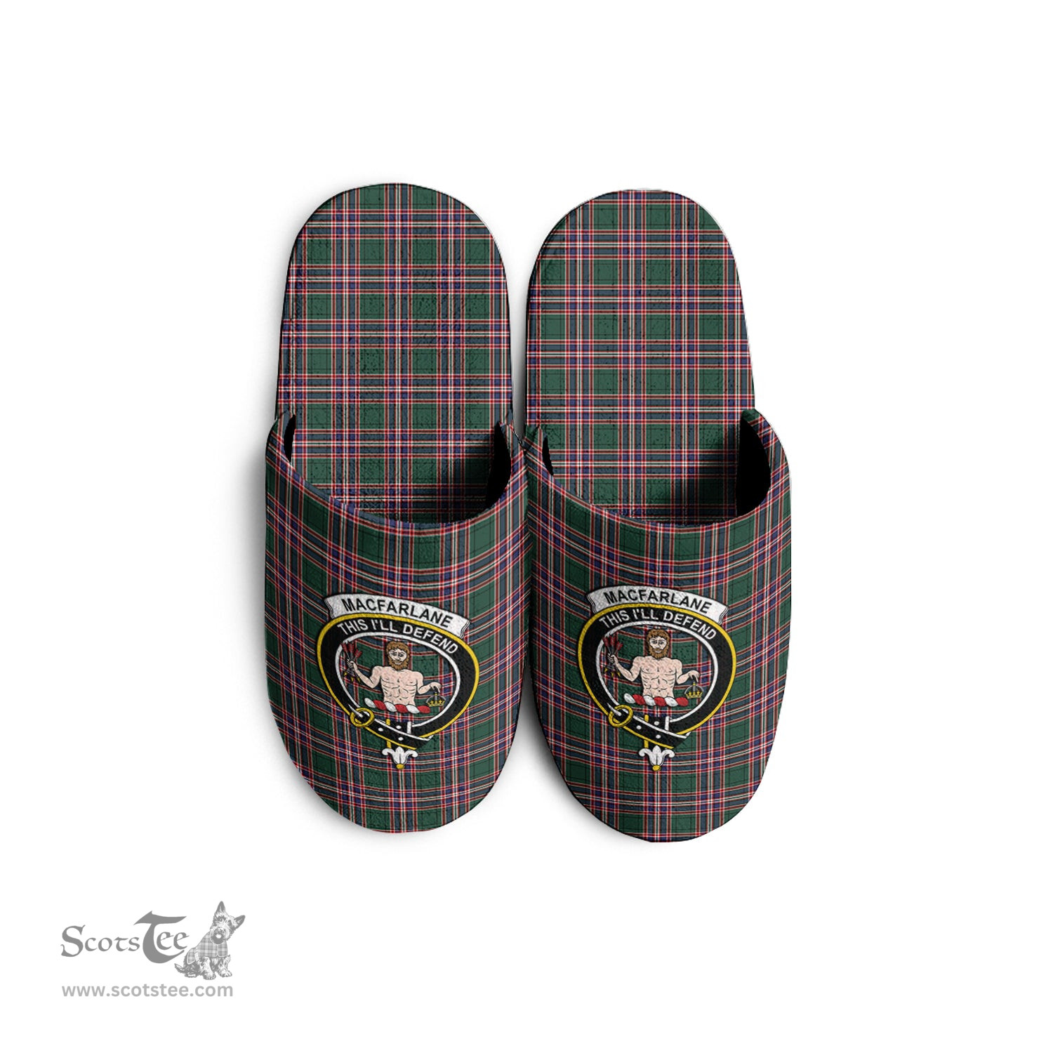 Scottish MacFarlane Hunting Modern Clan Family Crest Tartan House Slippers