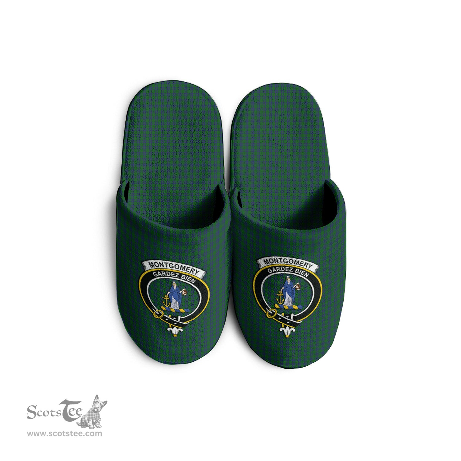 Scottish Montgomery Clan Family Crest Tartan House Slippers