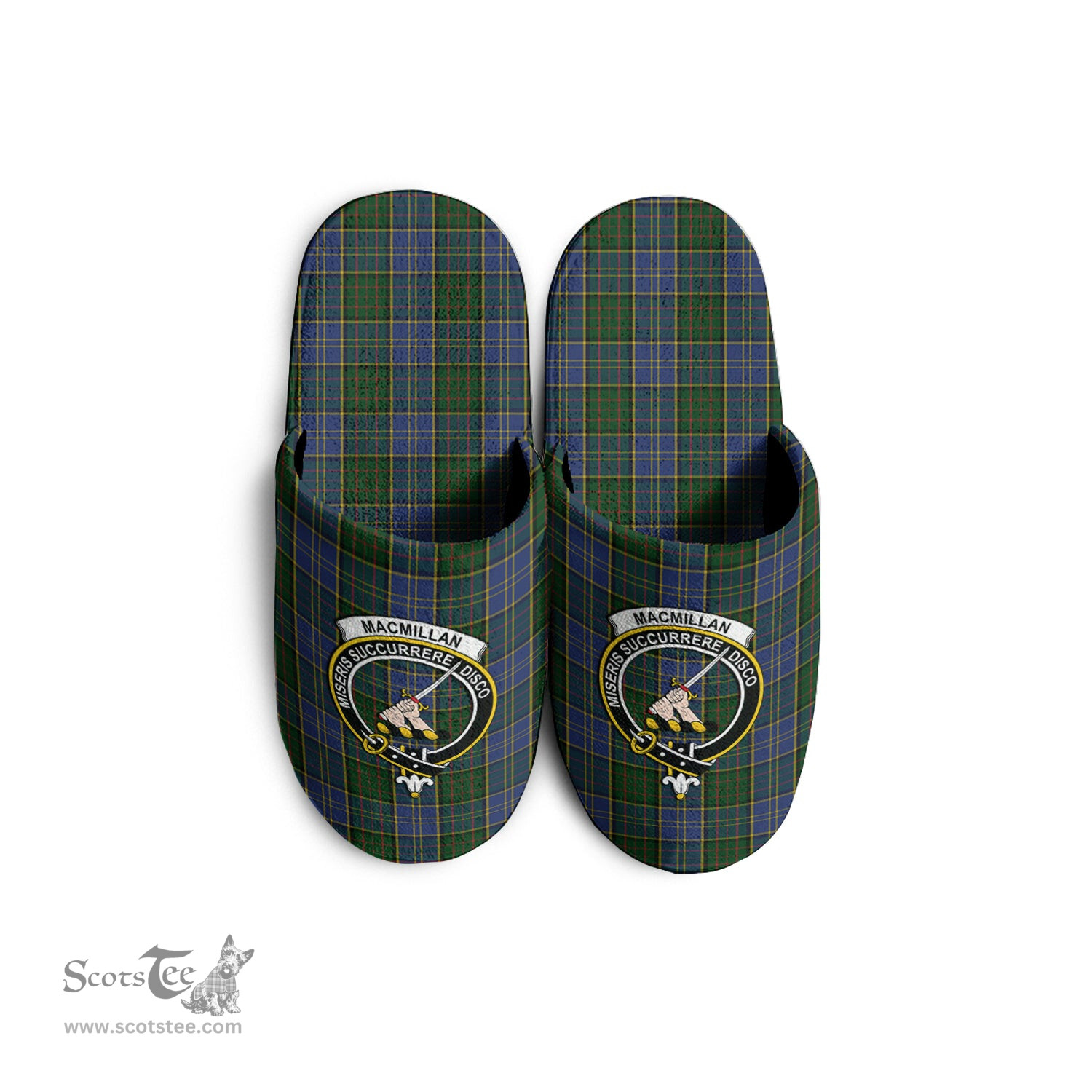 Scottish MacMillan Hunting Clan Family Crest Tartan House Slippers
