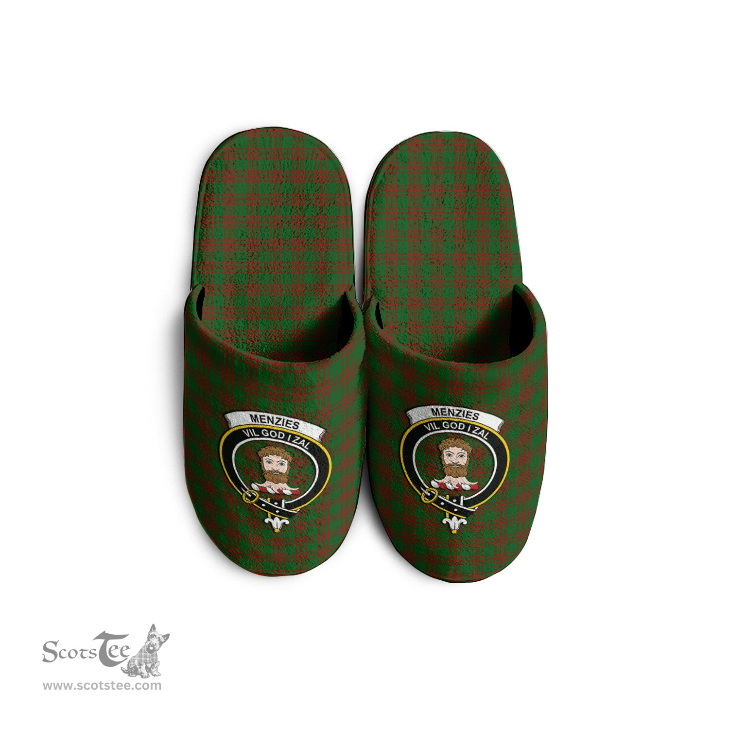 Scottish Menzies Clan Family Crest Tartan House Slippers