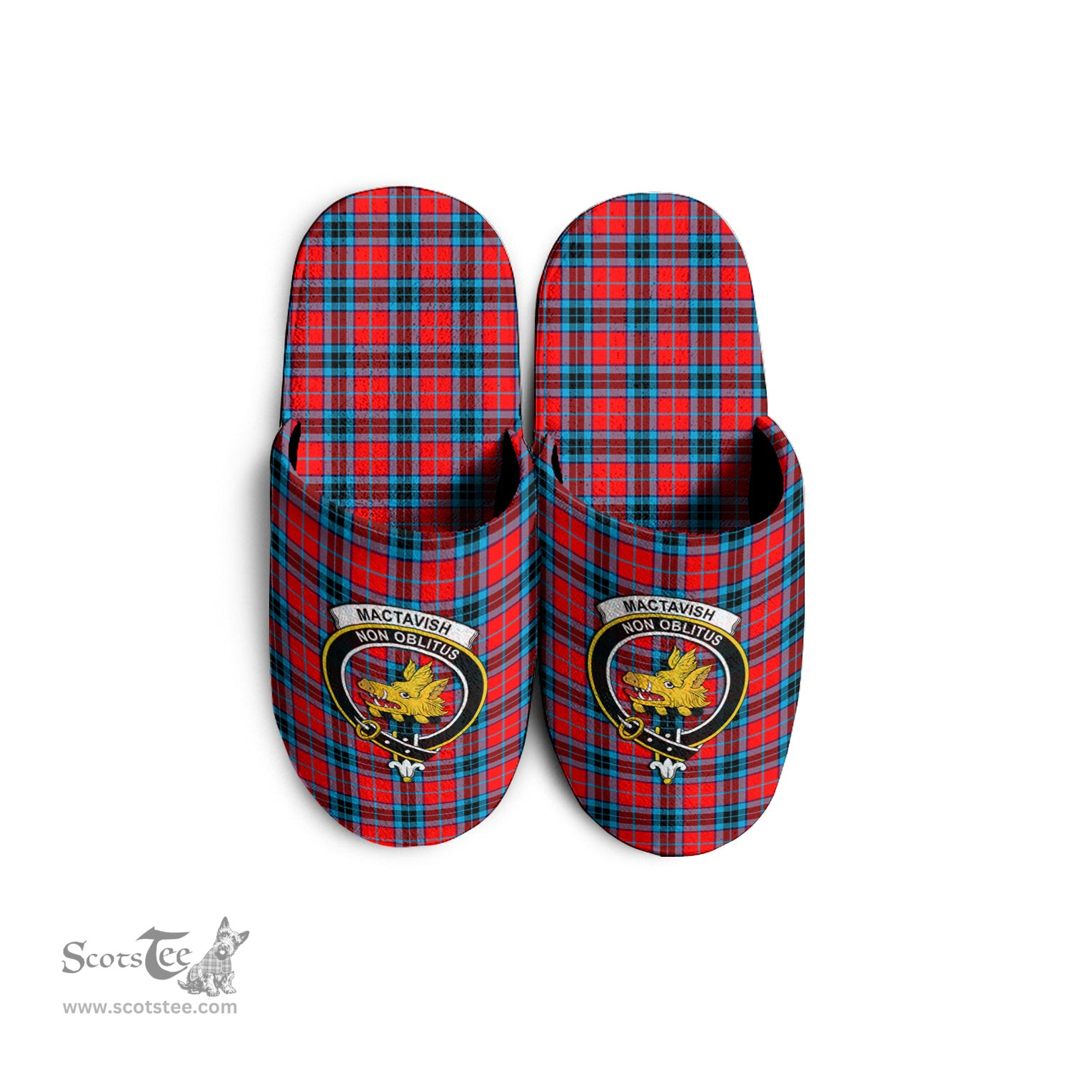 Scottish MacTavish Modern Clan Family Crest Tartan House Slippers