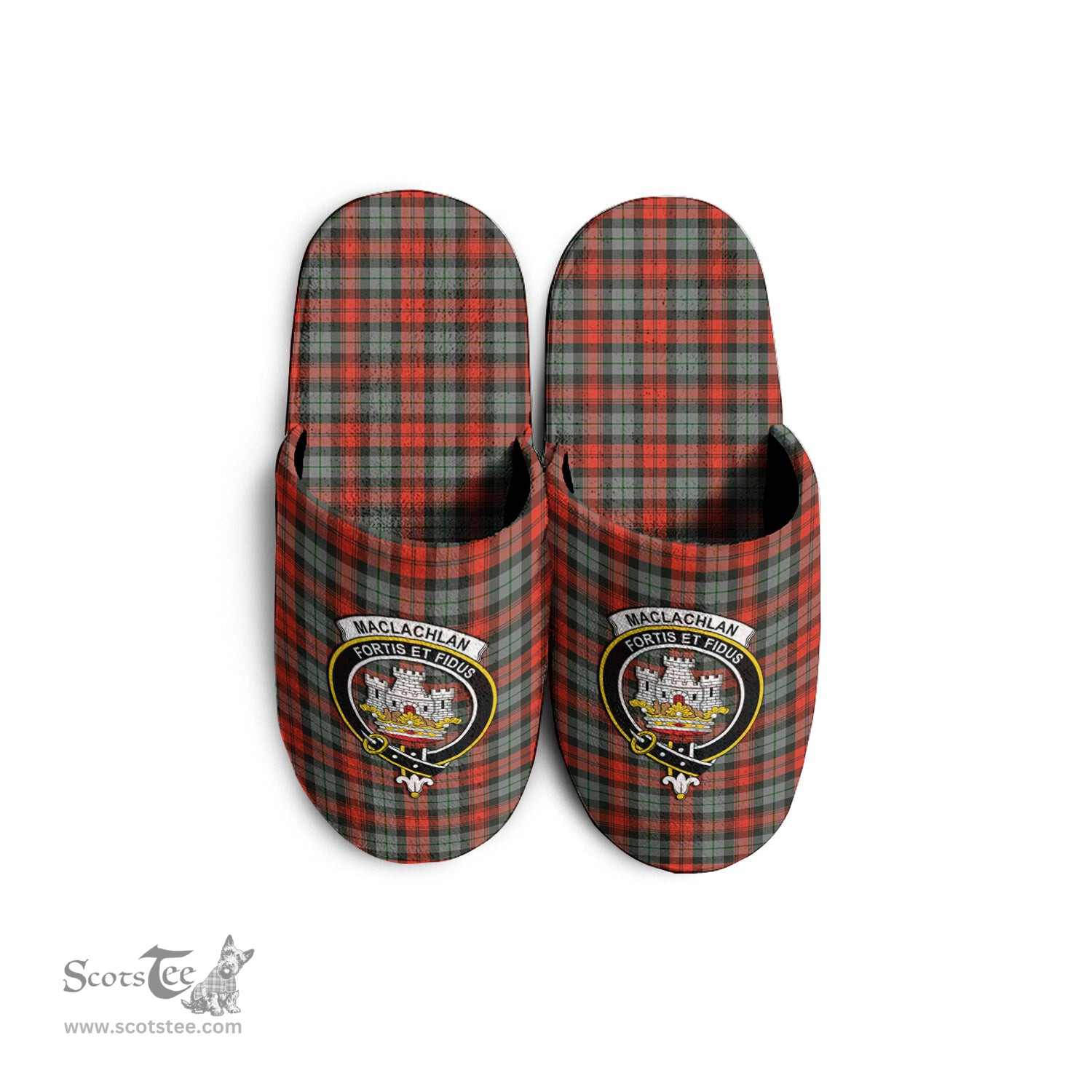 Scottish MacLachlan Weathered Clan Family Crest Tartan House Slippers