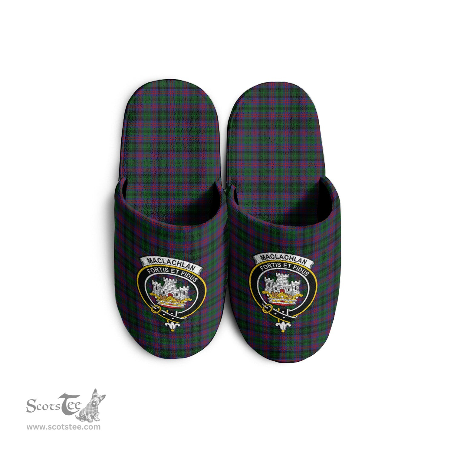 Scottish MacLachlan Hunting Clan Family Crest Tartan House Slippers