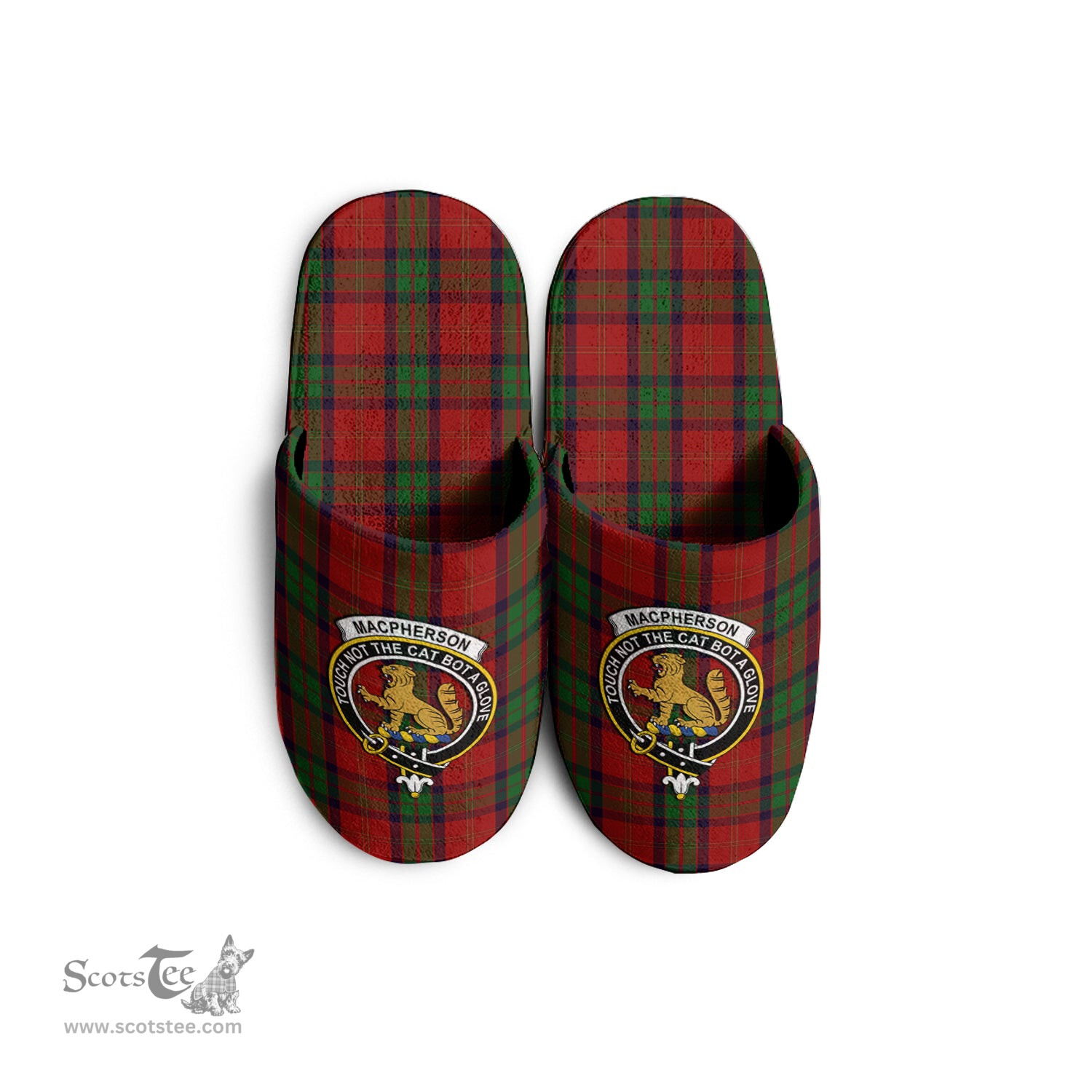 Scottish MacPherson of Cluny Clan Family Crest Tartan House Slippers