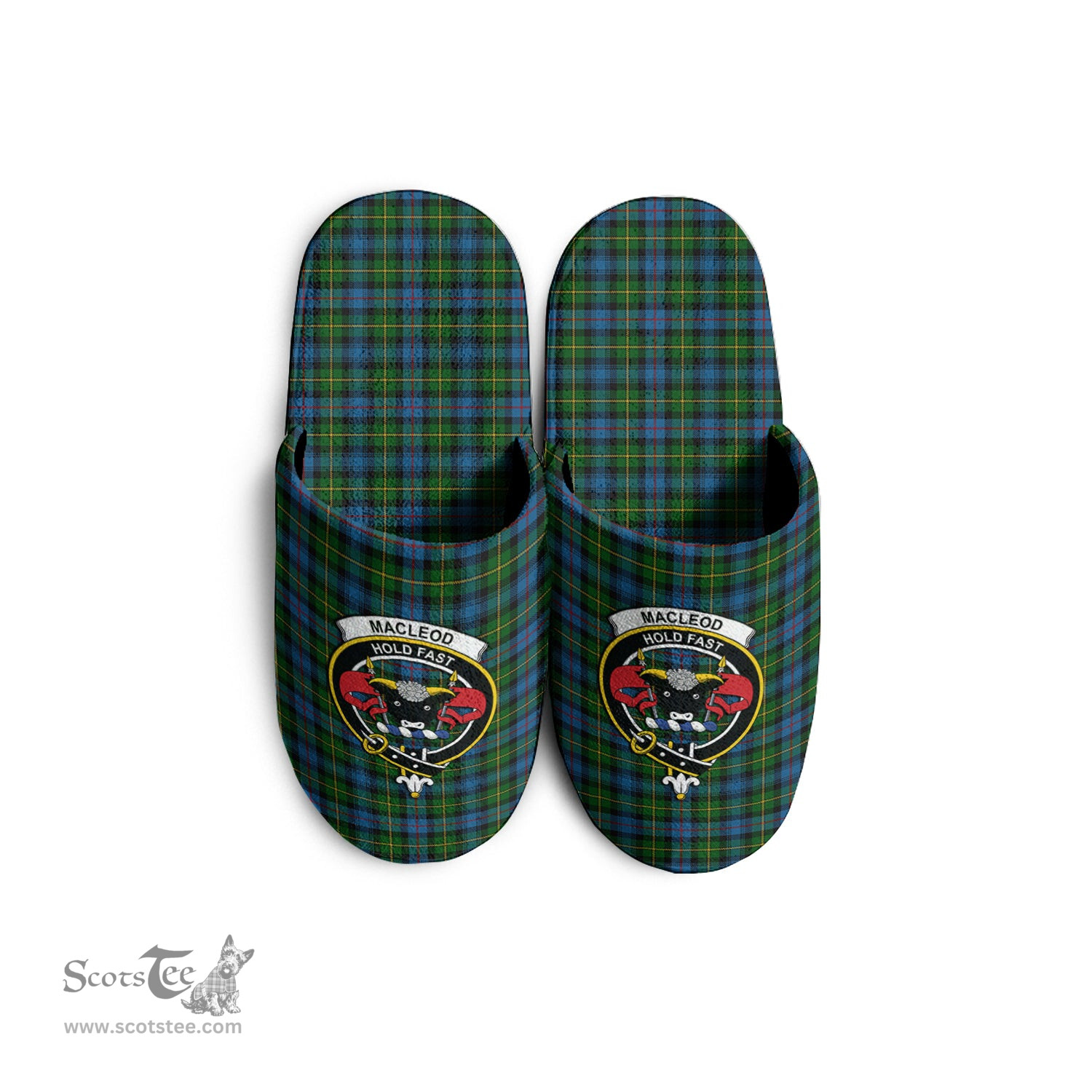 Scottish MacLeod of Skye Clan Family Crest Tartan House Slippers