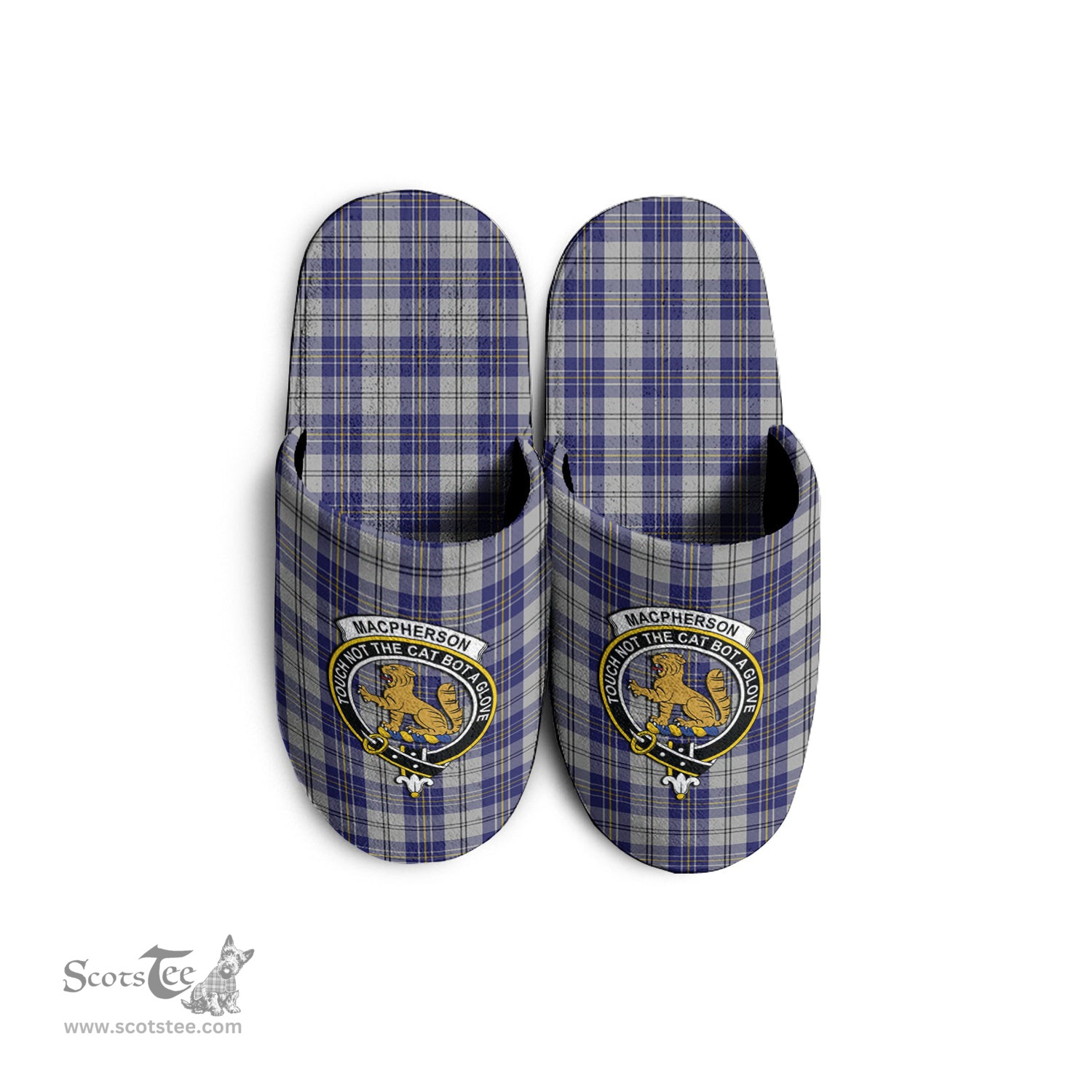 Scottish MacPherson Dress Blue Clan Family Crest Tartan House Slippers