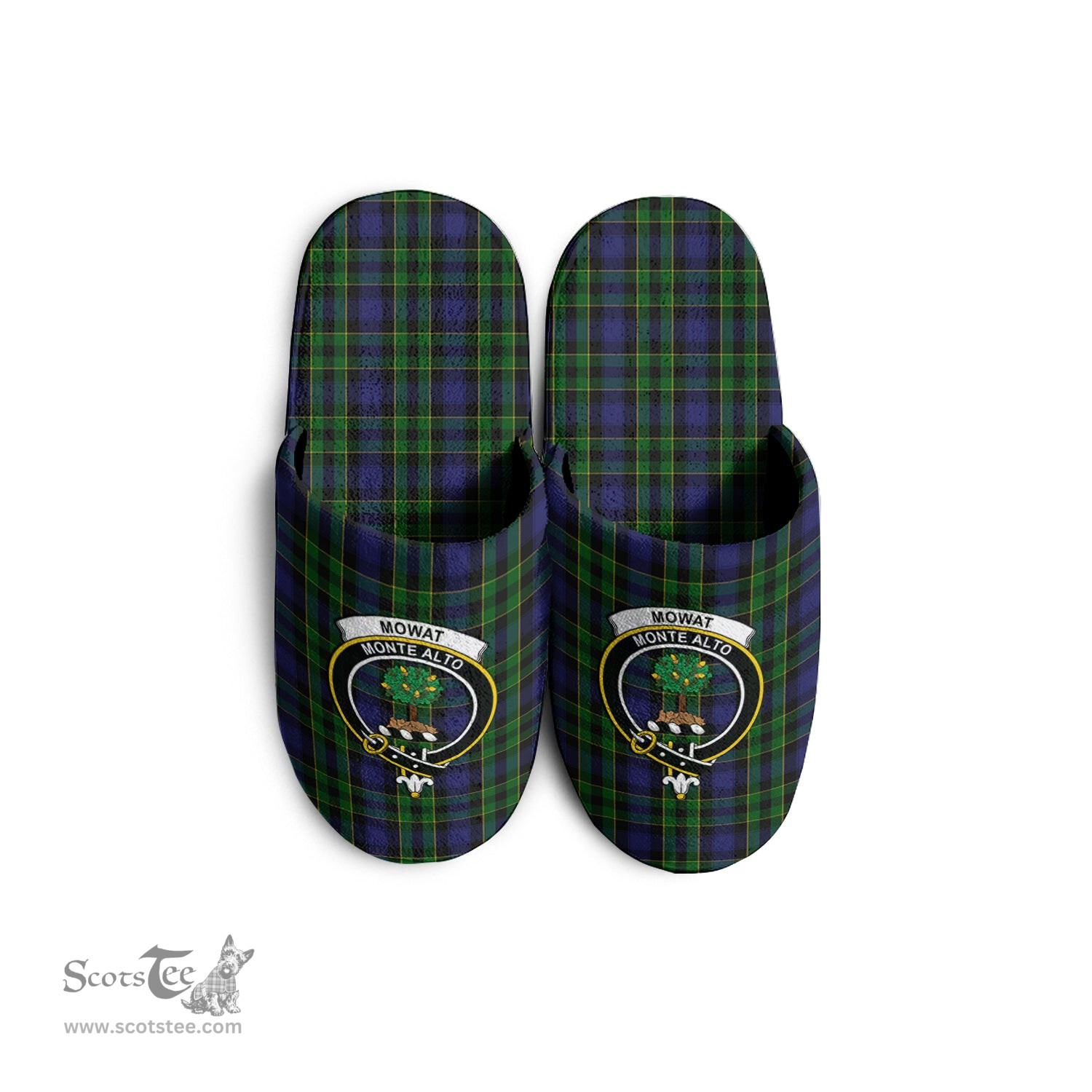 Scottish Mowat Clan Family Crest Tartan House Slippers