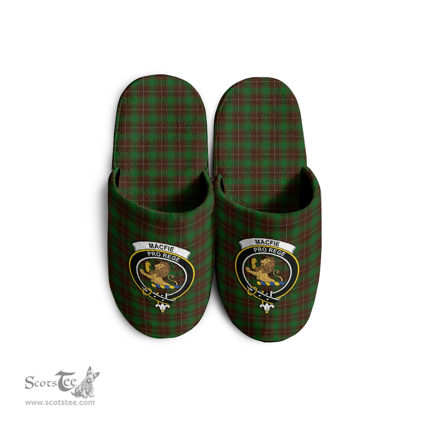 Scottish MacFie Hunting Clan Family Crest Tartan House Slippers